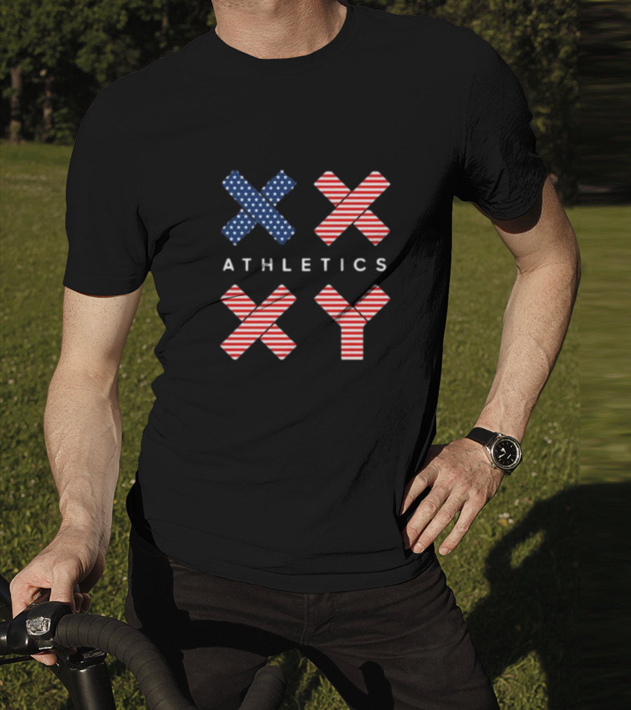 Jennifer Sey XX-Xy Athletics Stars And Stripes USA Flag T-Shirt