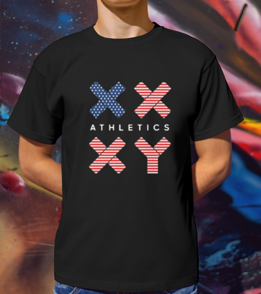 Jennifer Sey XX-Xy Athletics Stars And Stripes USA Flag T-Shirt