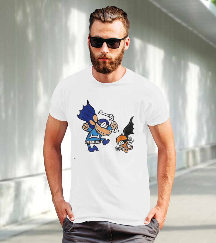 Dog And Cat Essentials Superhero Duo Dog Man And Cat Kid T-Shirt
