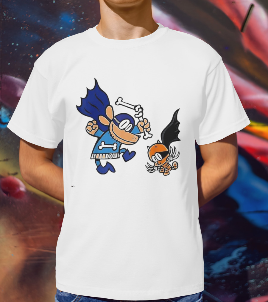 Dog And Cat Essentials Superhero Duo Dog Man And Cat Kid T-Shirt