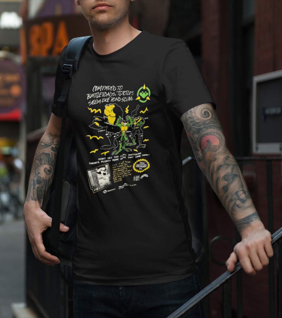 Compared To Battletoads Turtles Seem Like Pond Scum Press Play To Start Nintendo Entertainment System Ultra Game Players T-Shirt