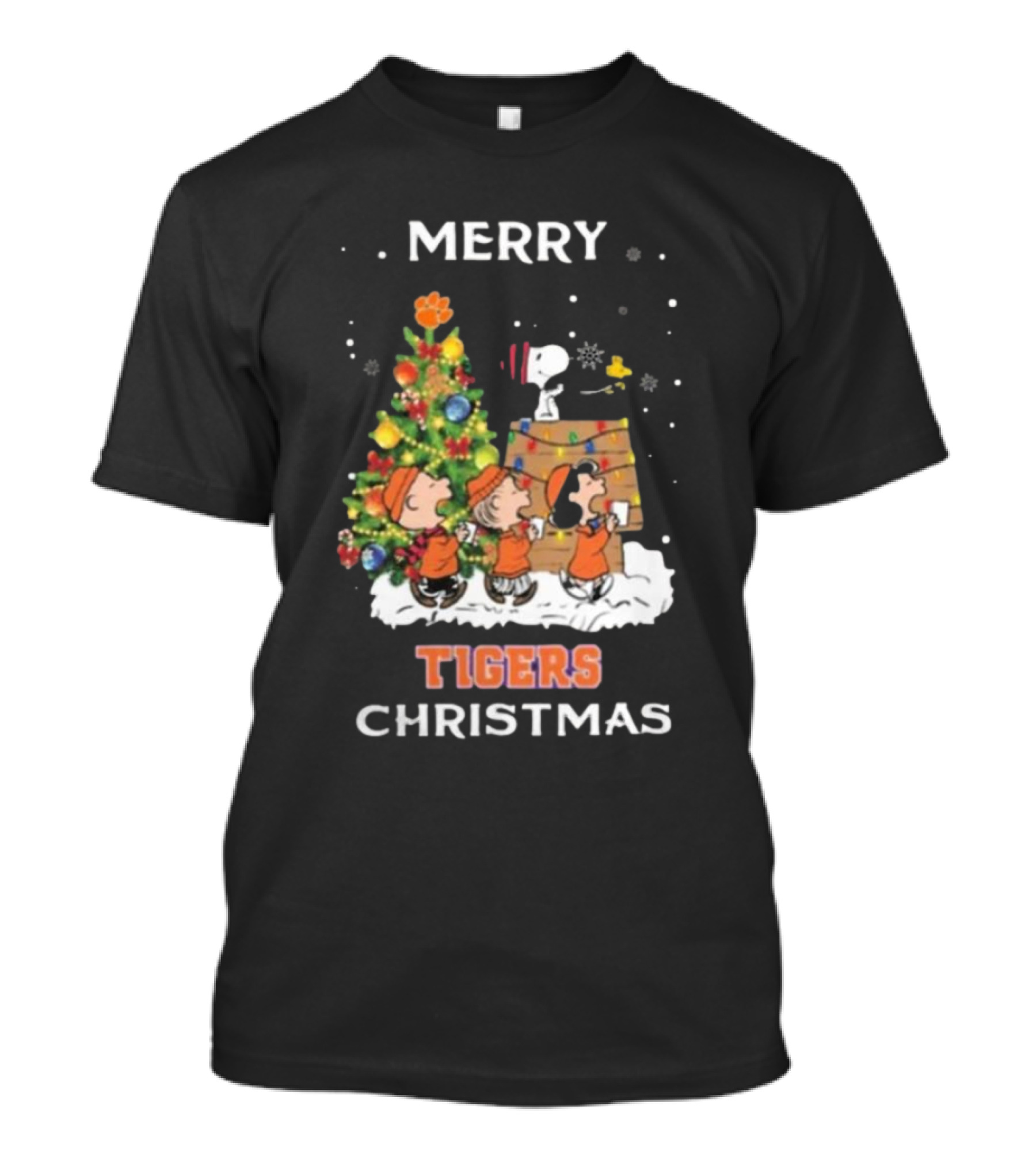 Merry Christmas Clemson Tigers Snoopy And Friends T-Shirt