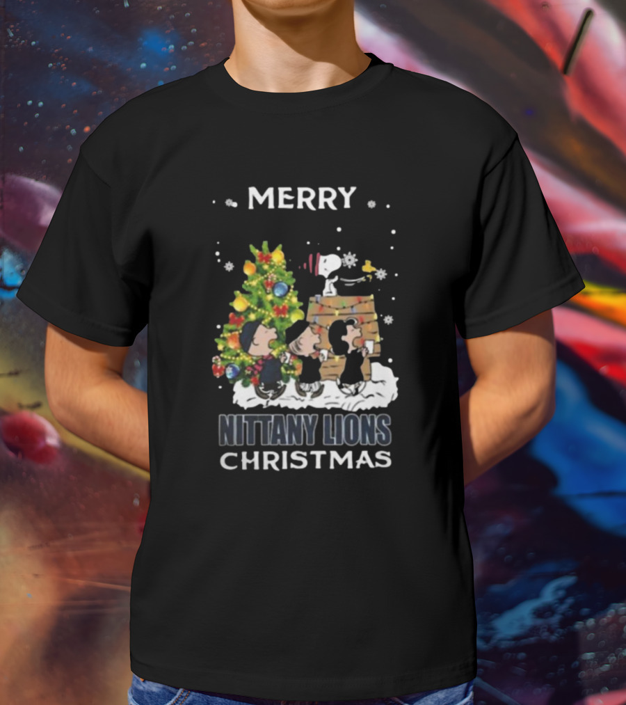 Merry Nittany Lions Christmas Snoopy And Friends T-Shirt