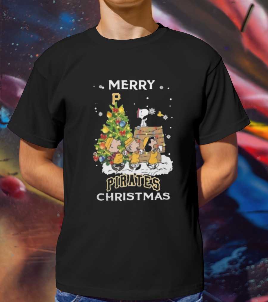 Pittsburgh Pirates X Snoopy Merry Pirates Christmas T-Shirt