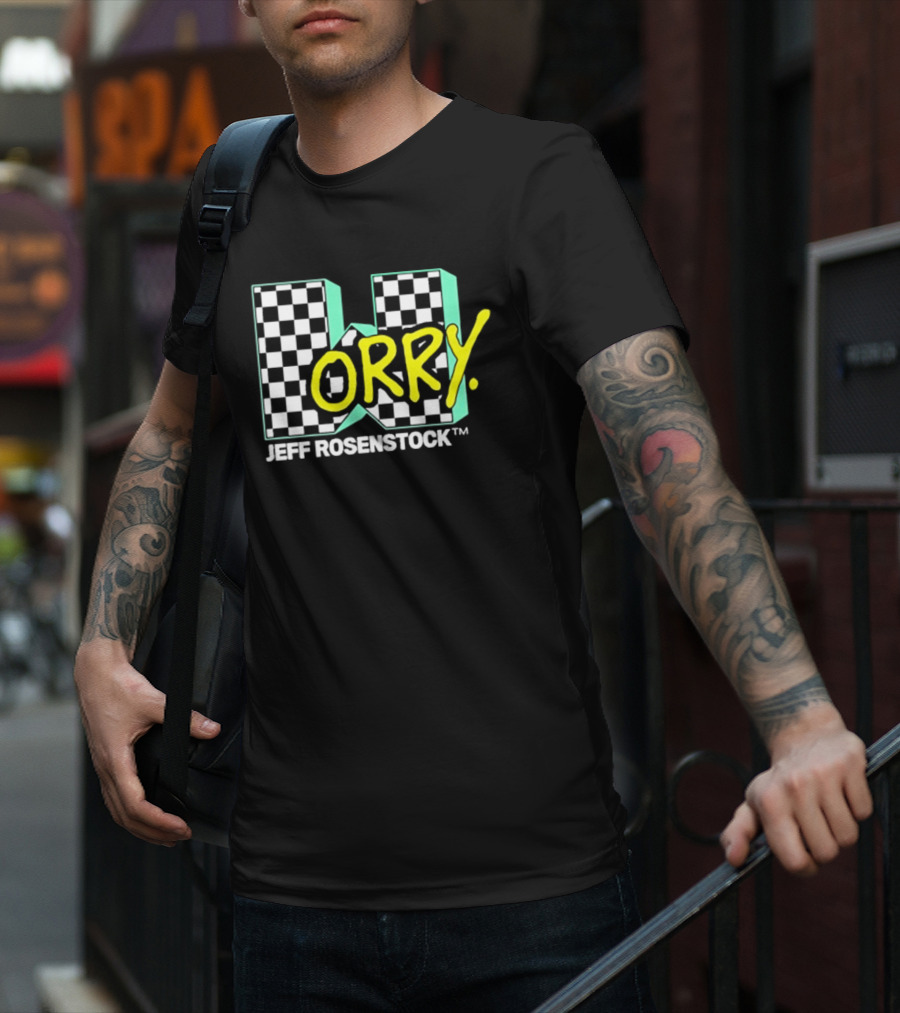 Jeff Rosenstock Worry Checkerboard Design Worry T-Shirt