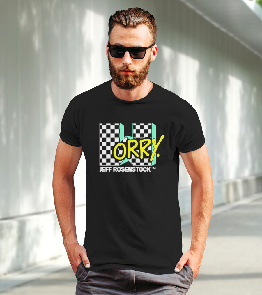 Jeff Rosenstock Worry Checkerboard Design Worry T-Shirt