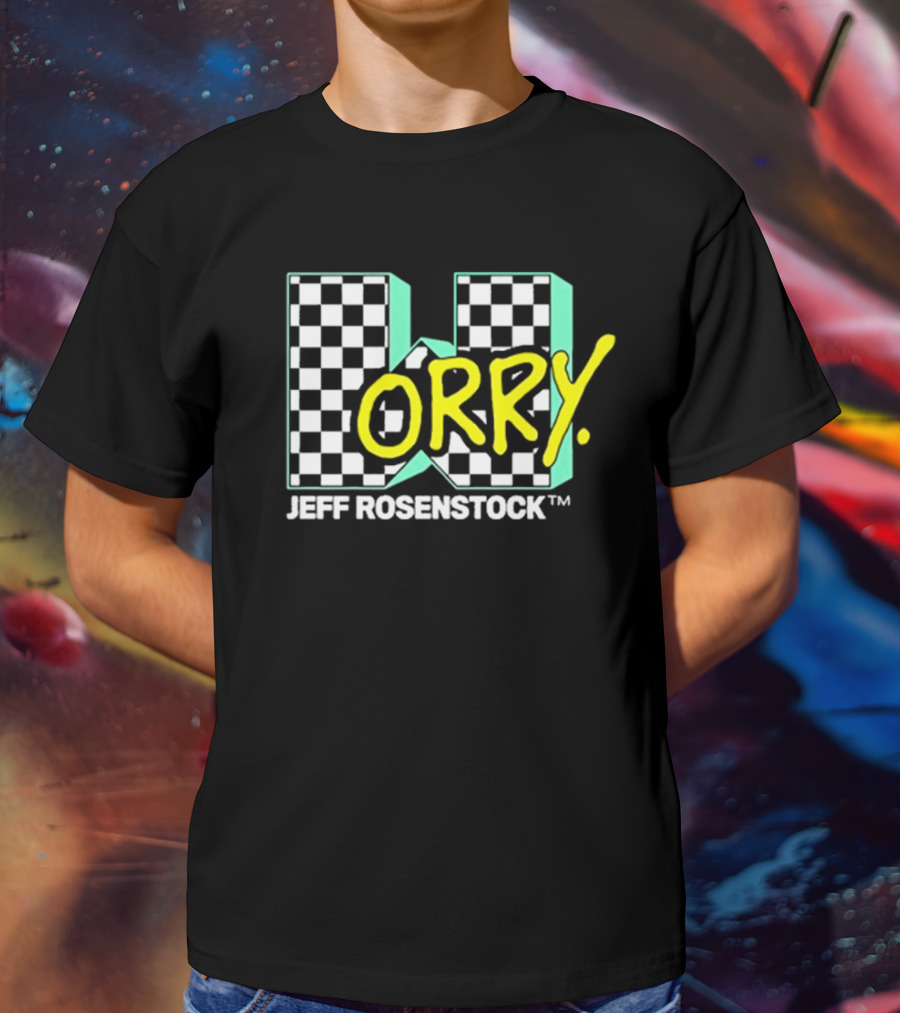 Jeff Rosenstock Worry Checkerboard Design Worry T-Shirt