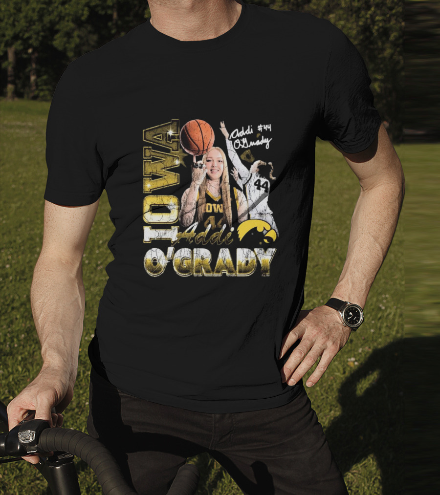 Addi O’Grady Iowa Hawkeyes 44 Basketball Signature 90s T-Shirt