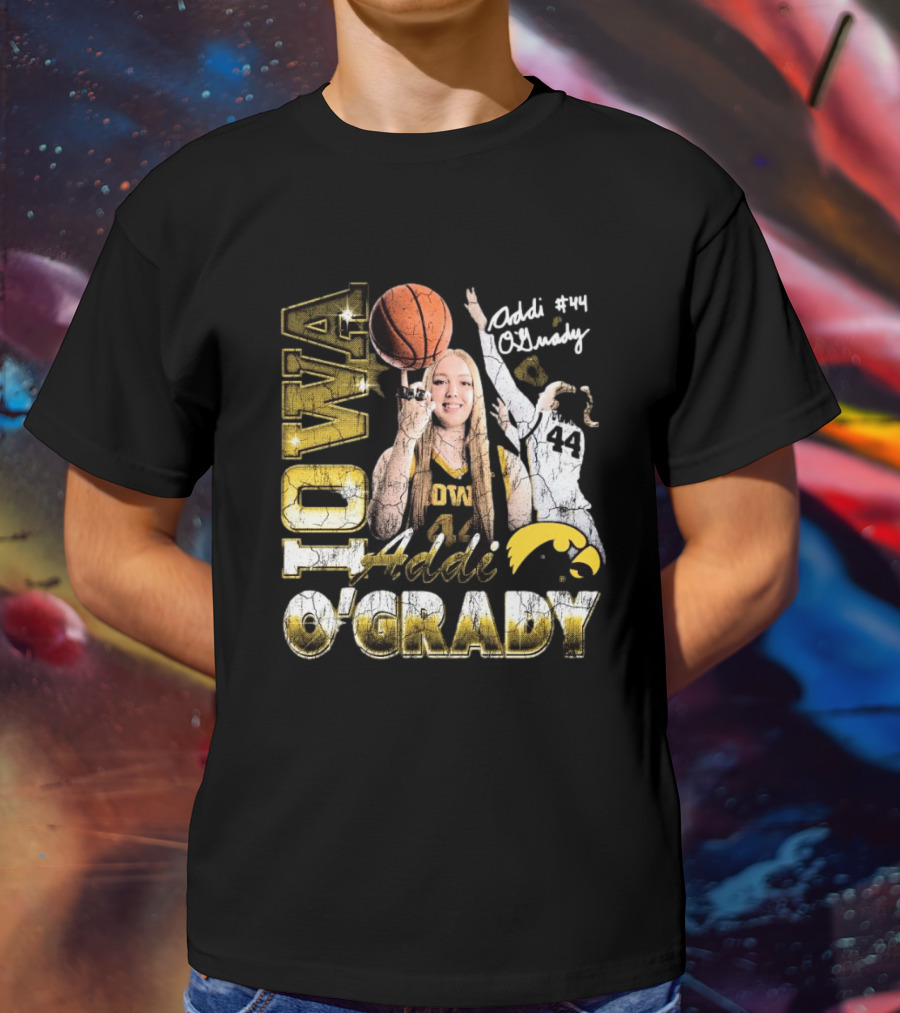 Addi O’Grady Iowa Hawkeyes 44 Basketball Signature 90s T-Shirt
