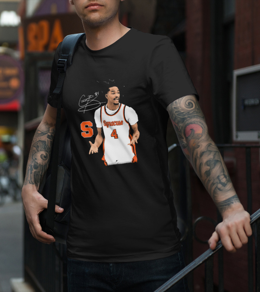 Chris Bell #4 Syracuse Orange Basketball Signature T-Shirt