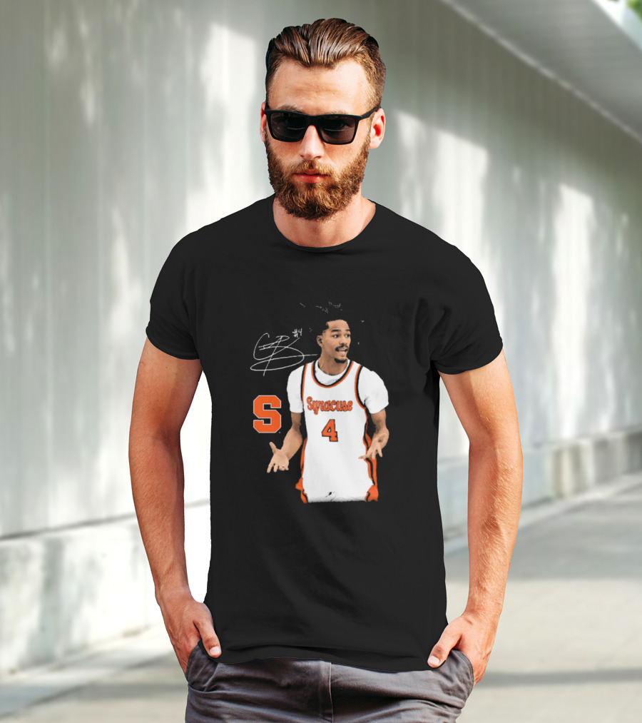 Chris Bell #4 Syracuse Orange Basketball Signature T-Shirt