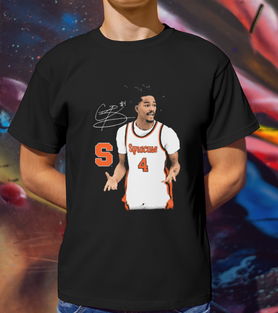 Chris Bell #4 Syracuse Orange Basketball Signature T-Shirt