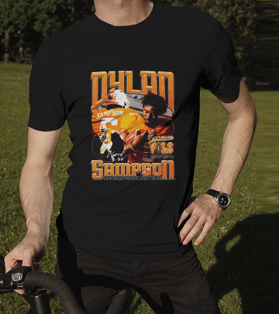 Dylan Sampson Tennessee Vols Record Holder Most Rushing Touchdowns In A Season Vintage Icon Signature T-Shirt