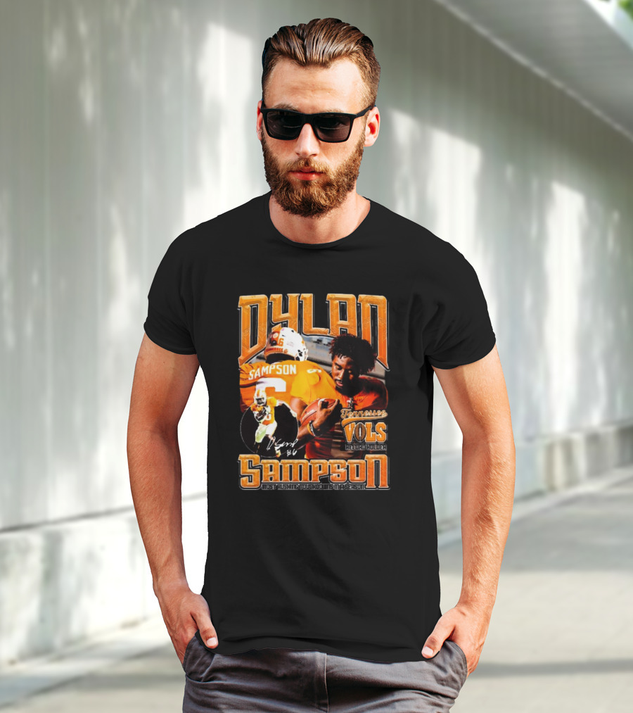 Dylan Sampson Tennessee Vols Record Holder Most Rushing Touchdowns In A Season Vintage Icon Signature T-Shirt