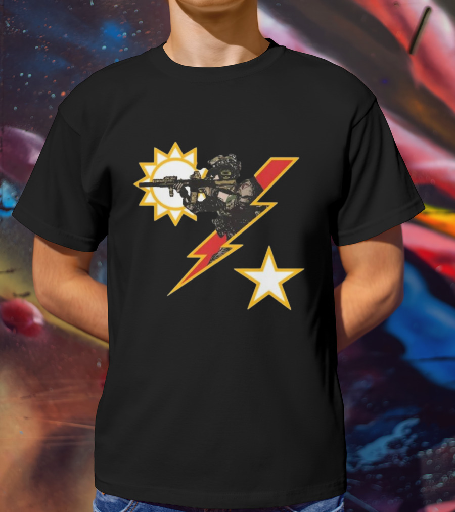 American Trigger Pullers Ranger SSB Sun Soldier Lightning Star T-Shirt
