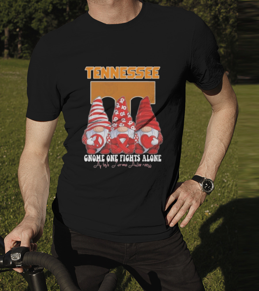 Tennessee Volunteers Autism Awareness Gnome One Fights Alone T-Shirt