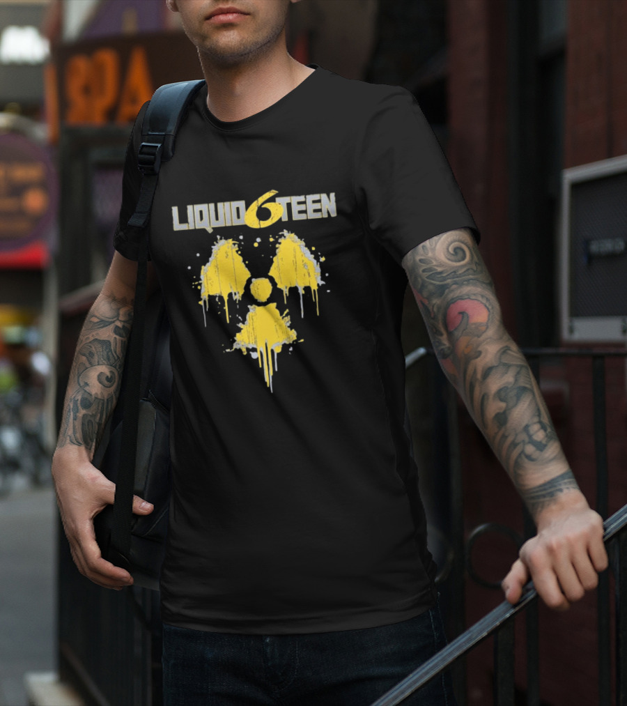 LIQUID 6TEEN Radiation Symbol Dripping Effect T-Shirt