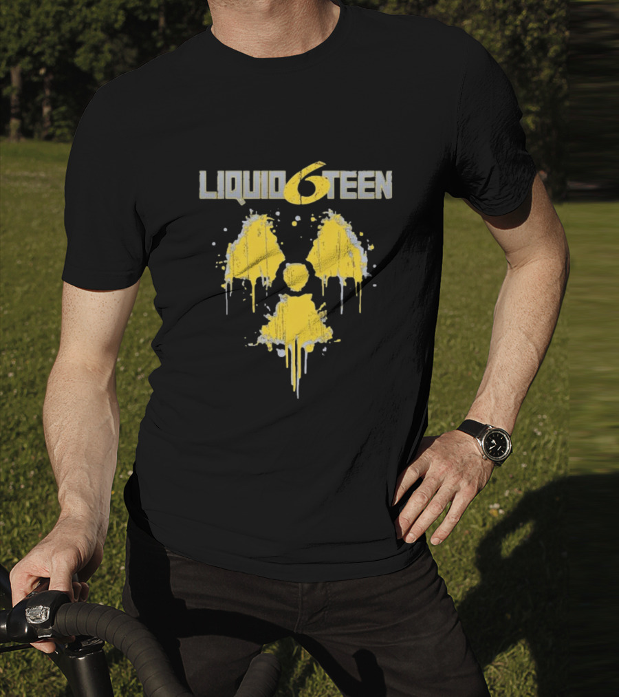 LIQUID 6TEEN Radiation Symbol Dripping Effect T-Shirt