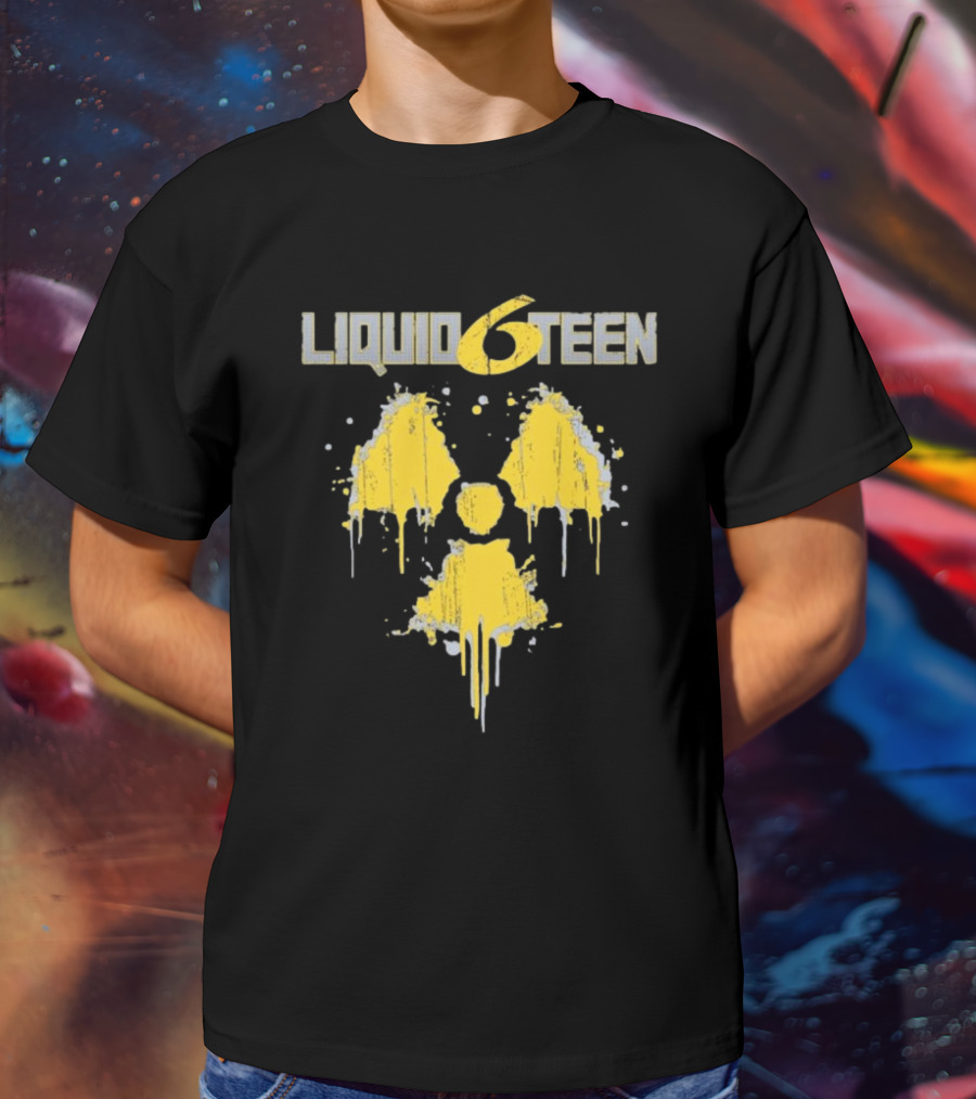 LIQUID 6TEEN Radiation Symbol Dripping Effect T-Shirt