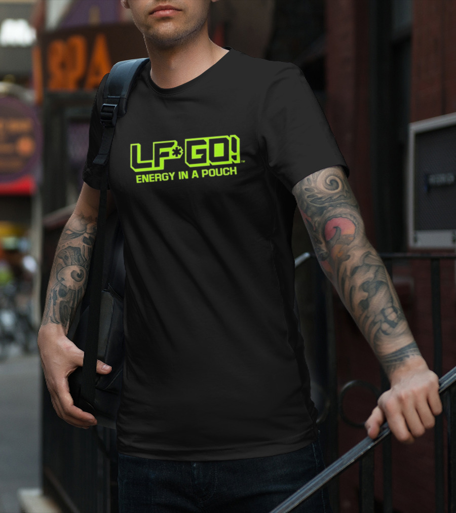 LFGO Energy In A Pouch Bright Neon Branding T-Shirt