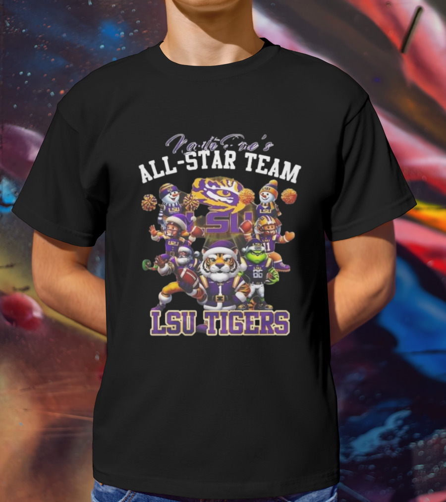 North Pole’s All-Star Team LSU Tigers Christmas T-Shirt