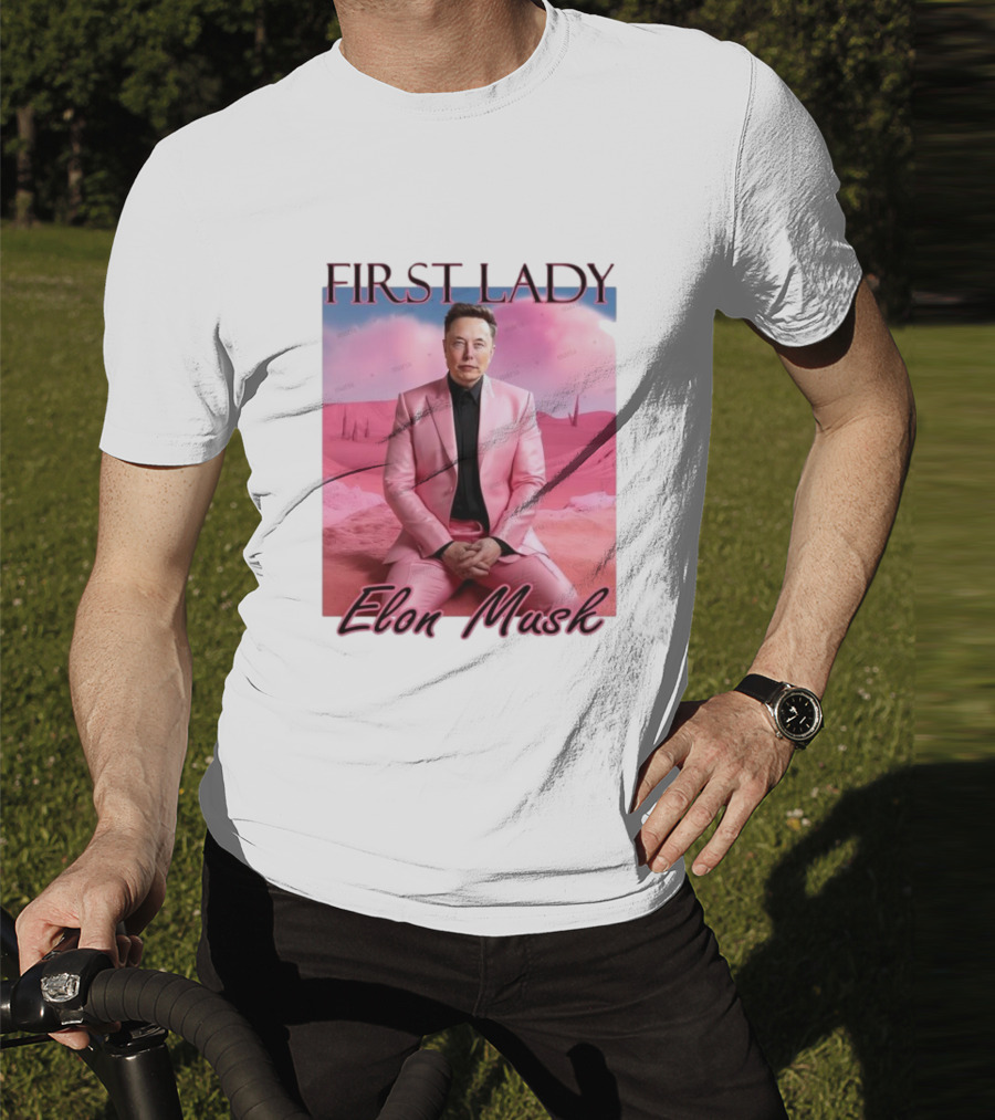 First Lady Elon Musk Pink Suit Portrait T-Shirt
