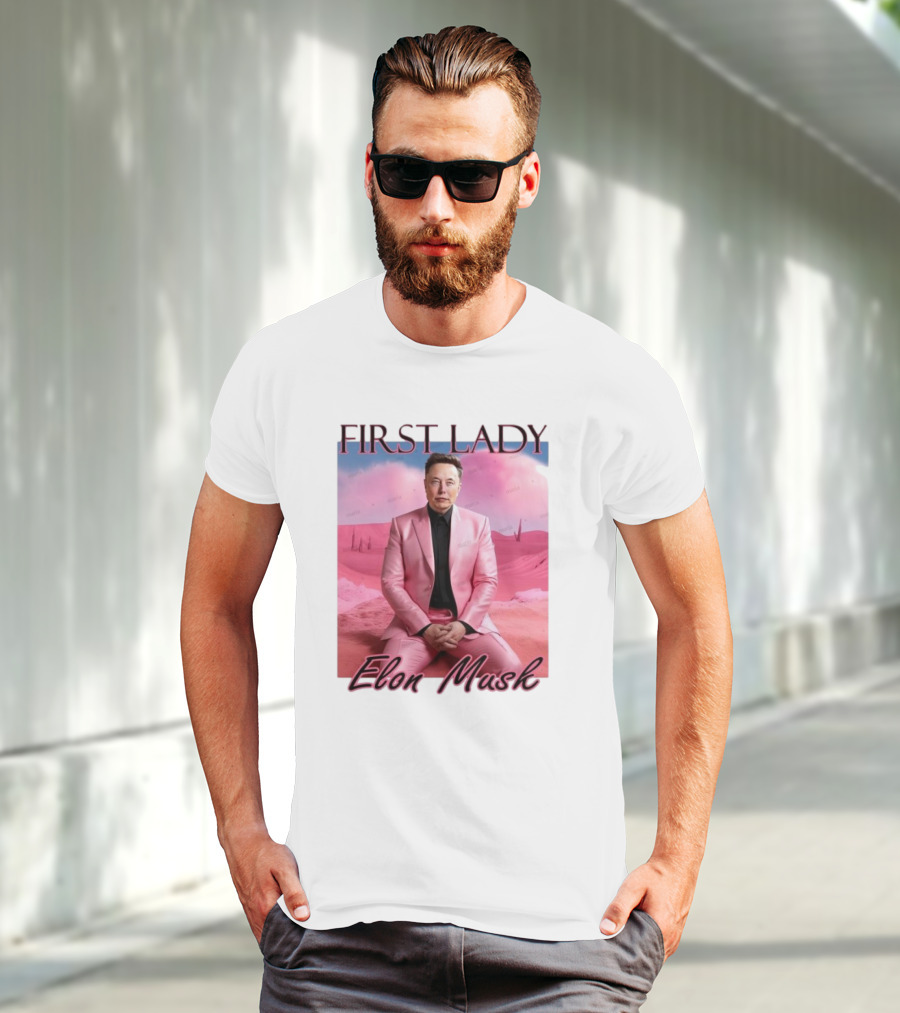 First Lady Elon Musk Pink Suit Portrait T-Shirt