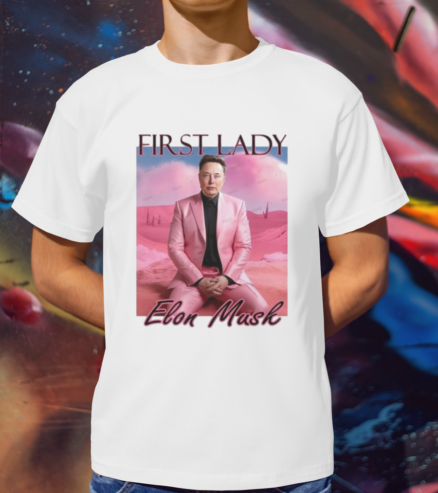 First Lady Elon Musk Pink Suit Portrait T-Shirt