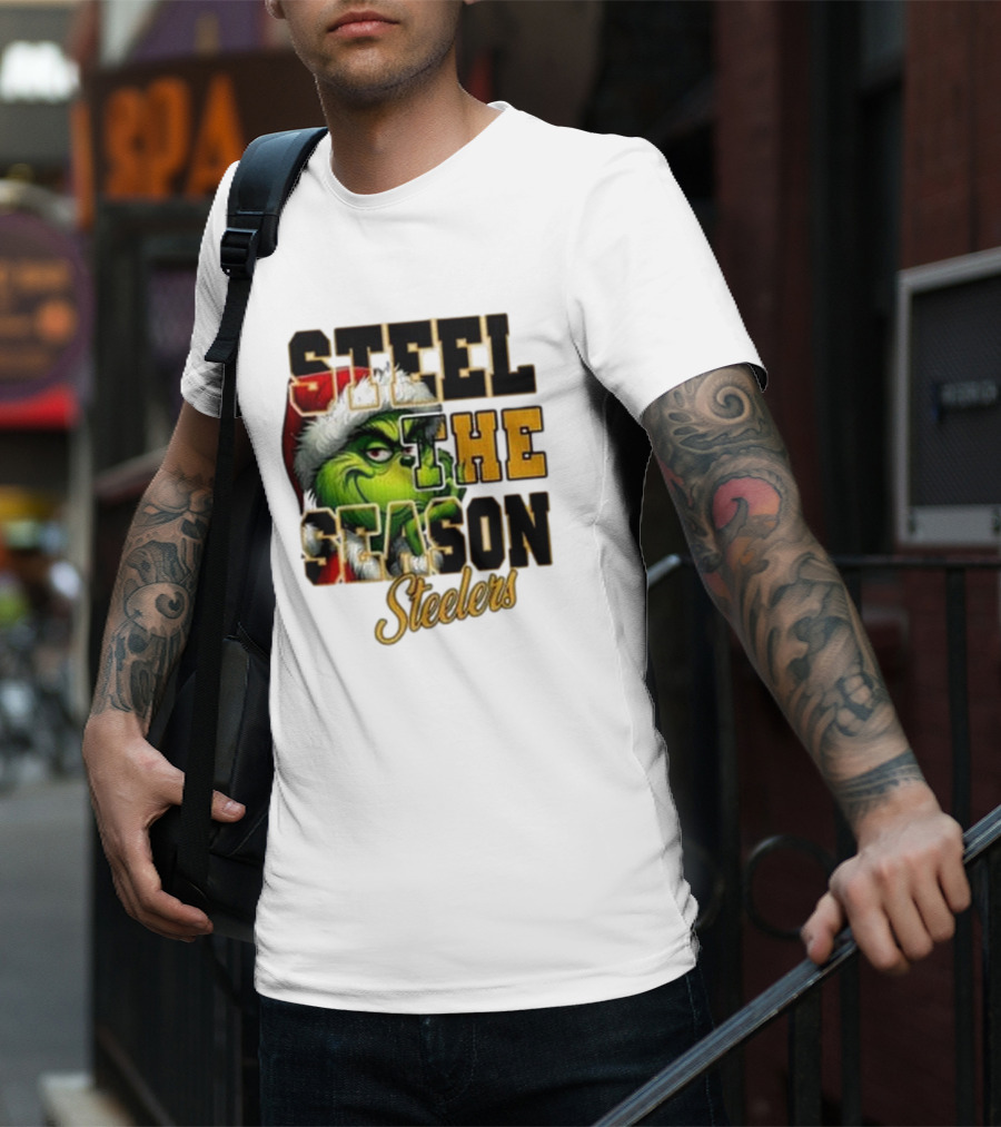 Steel The Season The Grinch Pittsburgh Steelers Merry Christmas T-Shirt