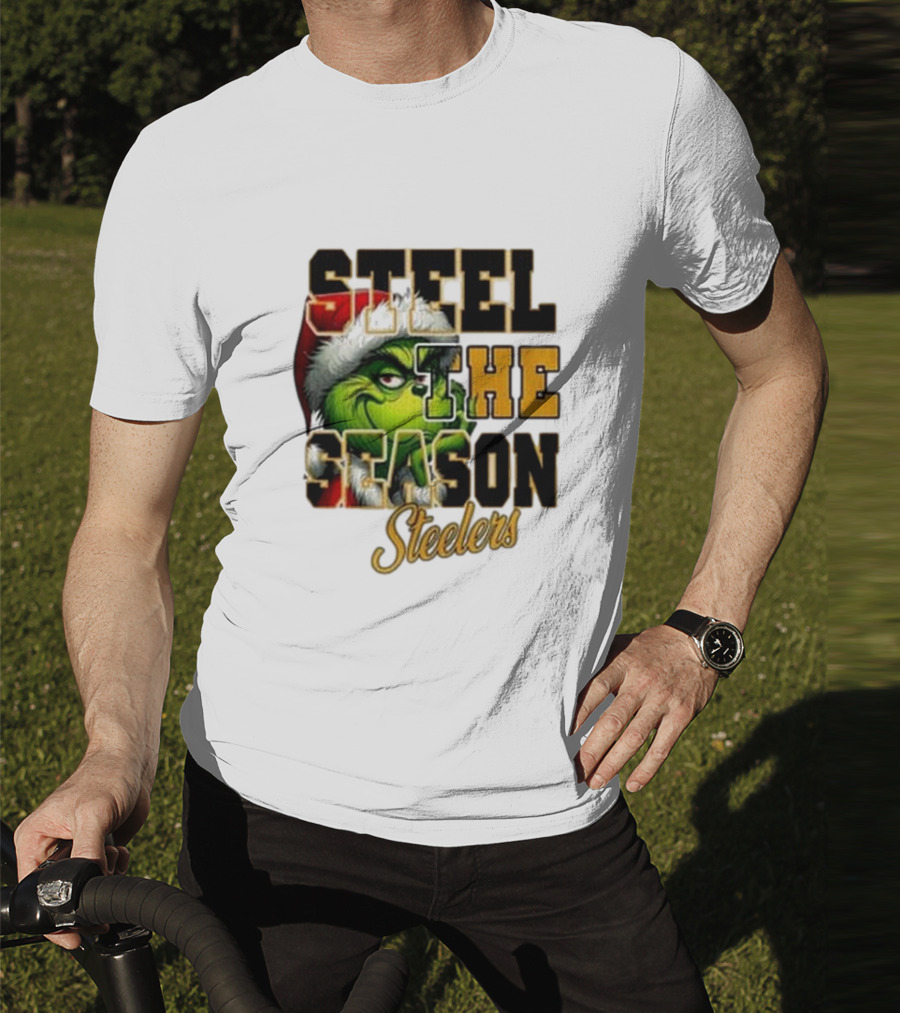 Steel The Season The Grinch Pittsburgh Steelers Merry Christmas T-Shirt