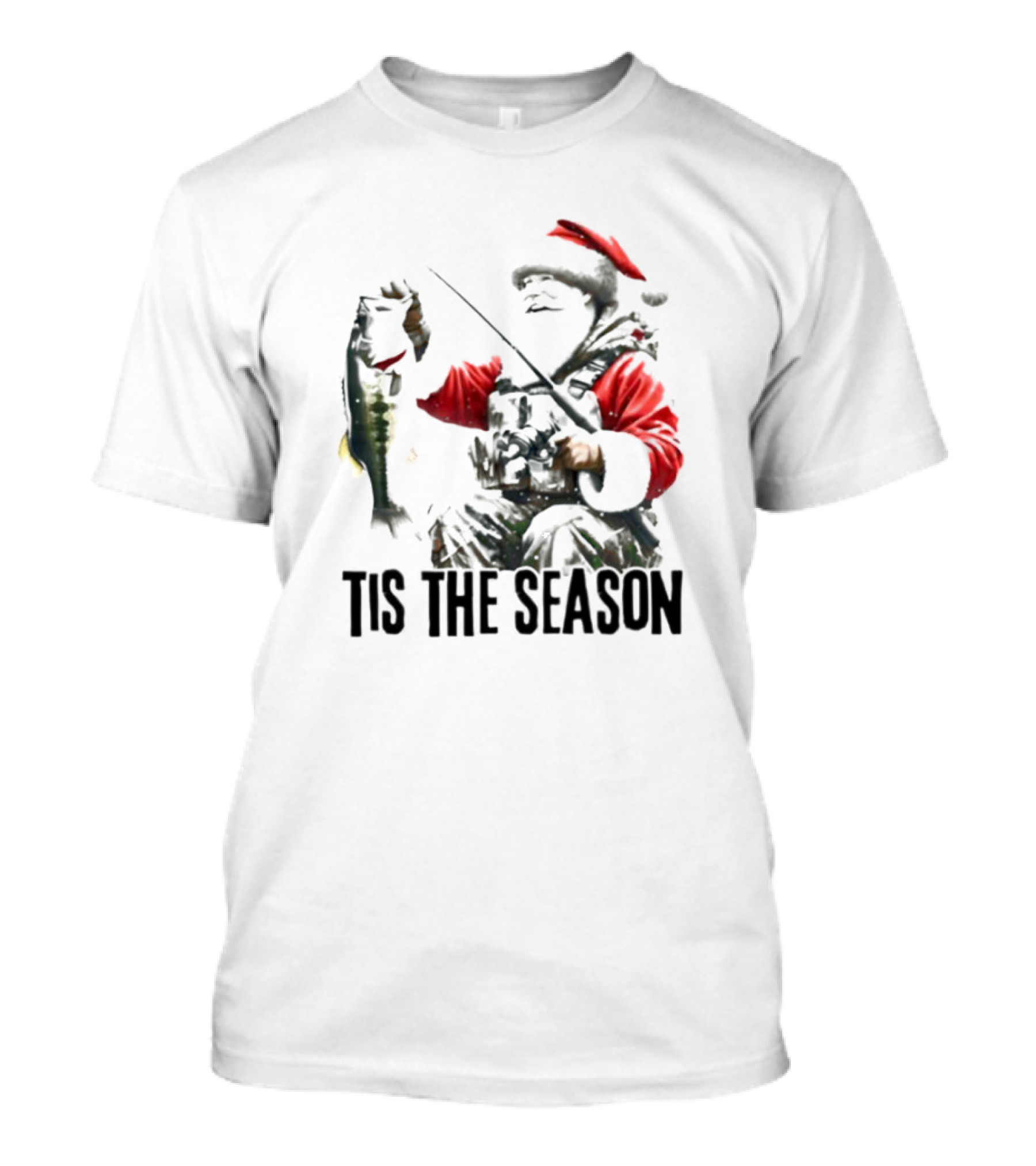 Santa Fishing Tis The Season T-Shirt