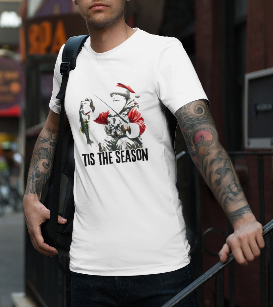 Santa Fishing Tis The Season T-Shirt