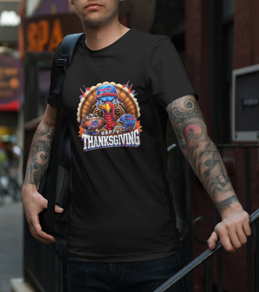 Happy Thanksgiving Buffalo Bills Football Turkey T-Shirt
