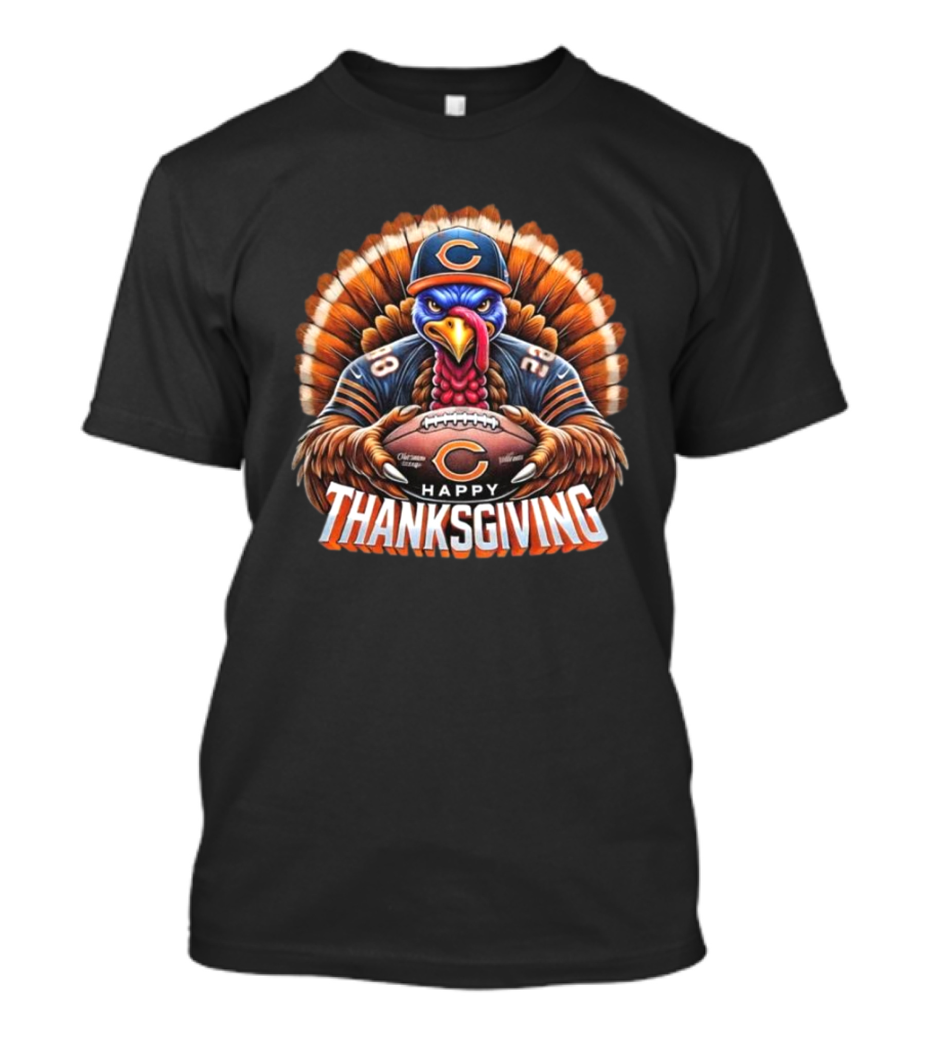 Happy Thanksgiving Chicago Bears Turkey Football T-Shirt