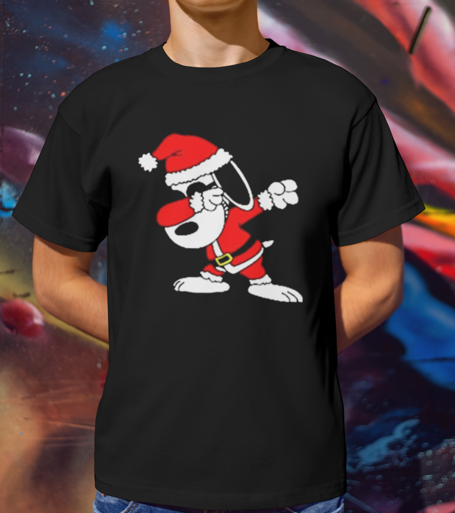 Snoopy Joe Cool Stylish Santa Christmas Dabbing Ugly T-Shirt