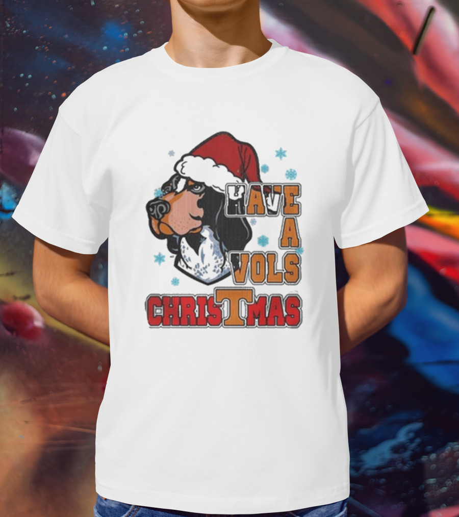 Have A Vols Christmas With Tennessee Volunteers Dog Santa Hat T-Shirt