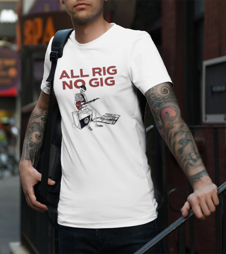 All Rig No Gig Todd Sucherman Skeleton Guitar T-Shirt