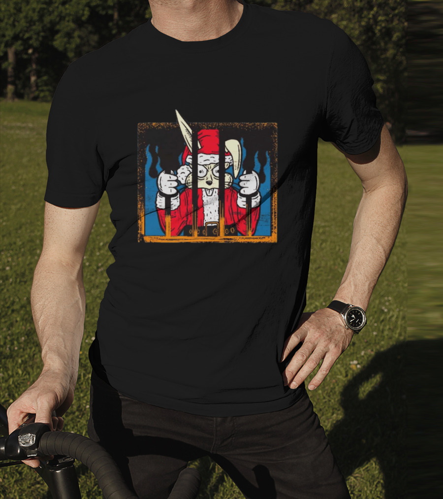 Blink-182 Santa Behind Bars Christmas T-Shirt
