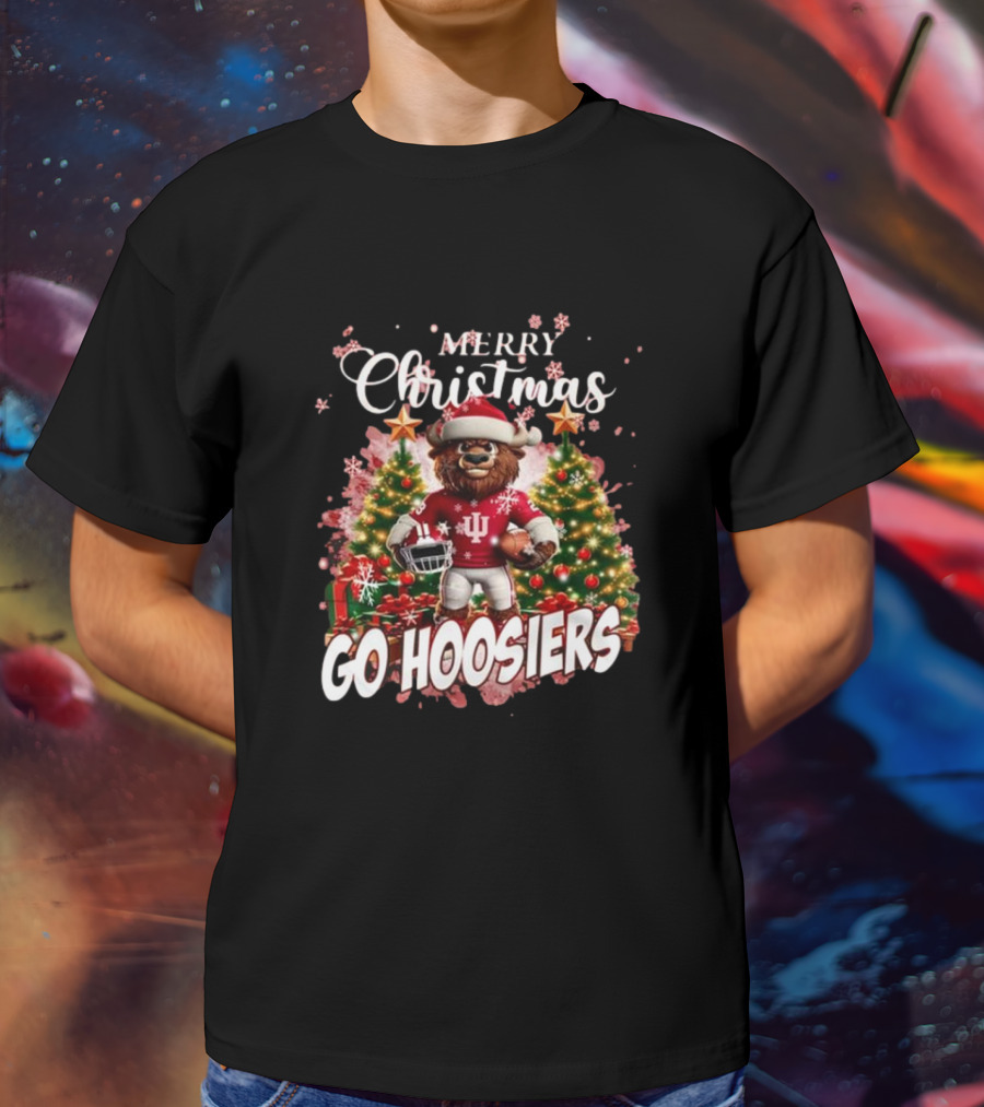 Merry Christmas Go Hoosiers Indiana Hoosiers Mascot T-Shirt