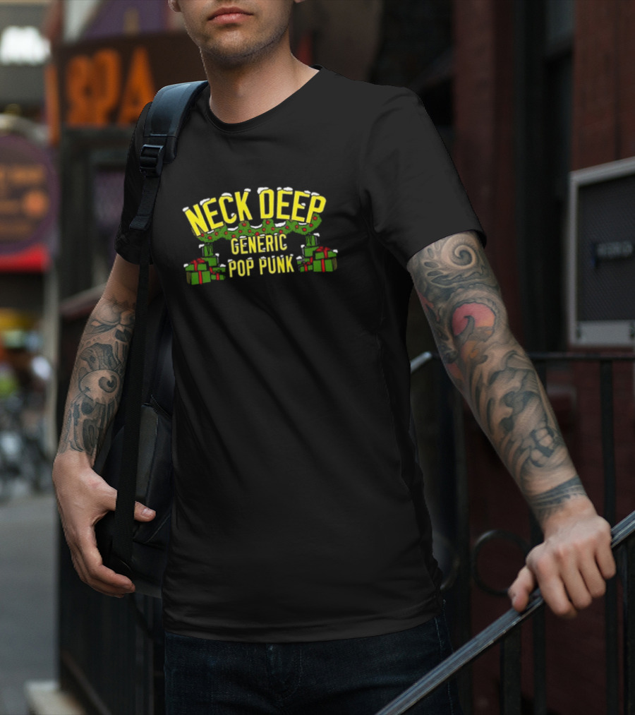 Neck Deep Generic Pop Punk Christmas Holiday Presents And Wreath T-Shirt