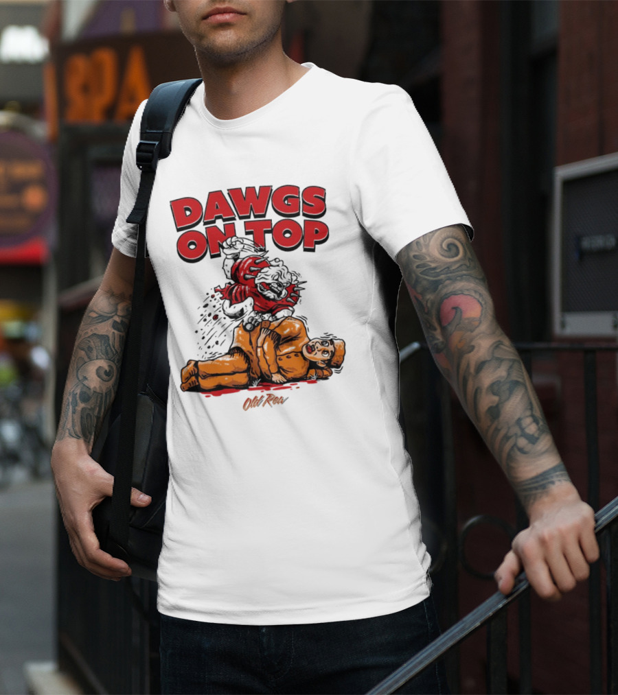 Dawgs On Top Old Row Georgia Bulldogs Vs. Tennessee Volunteers T-Shirt