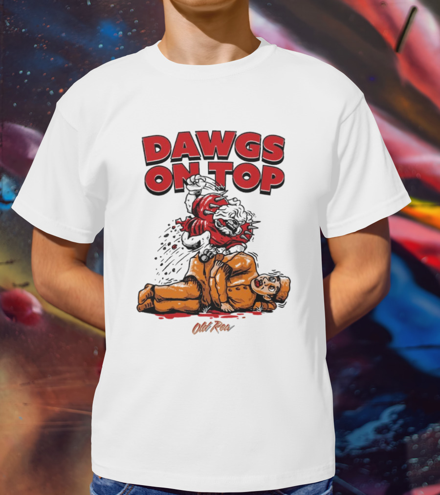 Dawgs On Top Old Row Georgia Bulldogs Vs. Tennessee Volunteers T-Shirt