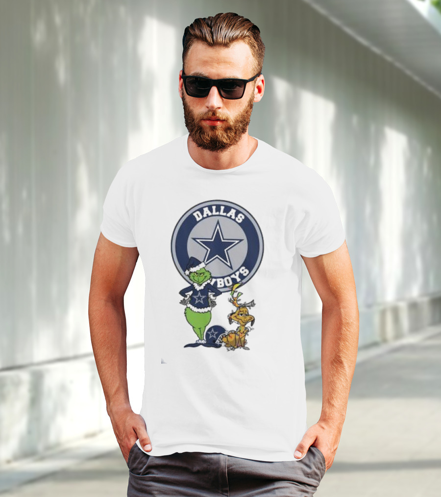 Dallas Cowboys Grinch And Max Merry Christmas T-Shirt