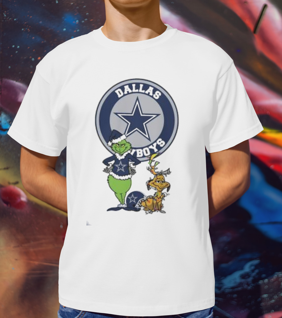 Dallas Cowboys Grinch And Max Merry Christmas T-Shirt