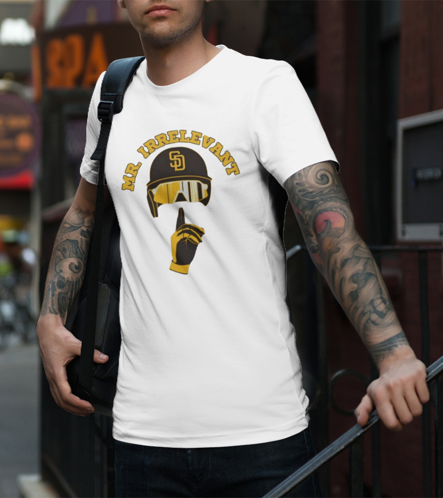 Mr Irrelevant SD Baseball Helmet And Finger Gesture T-Shirt