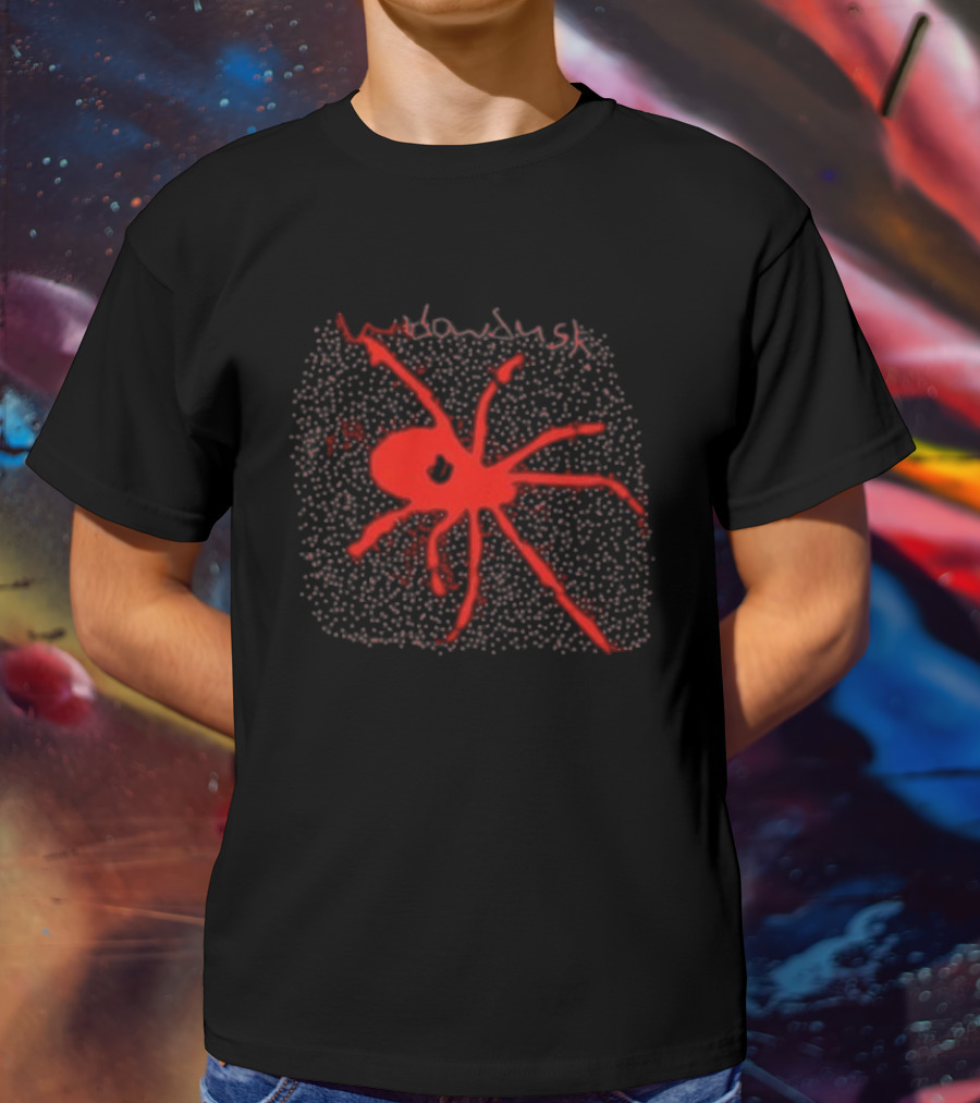 Widowdusk Red Spider Black Dotted Background T-Shirt