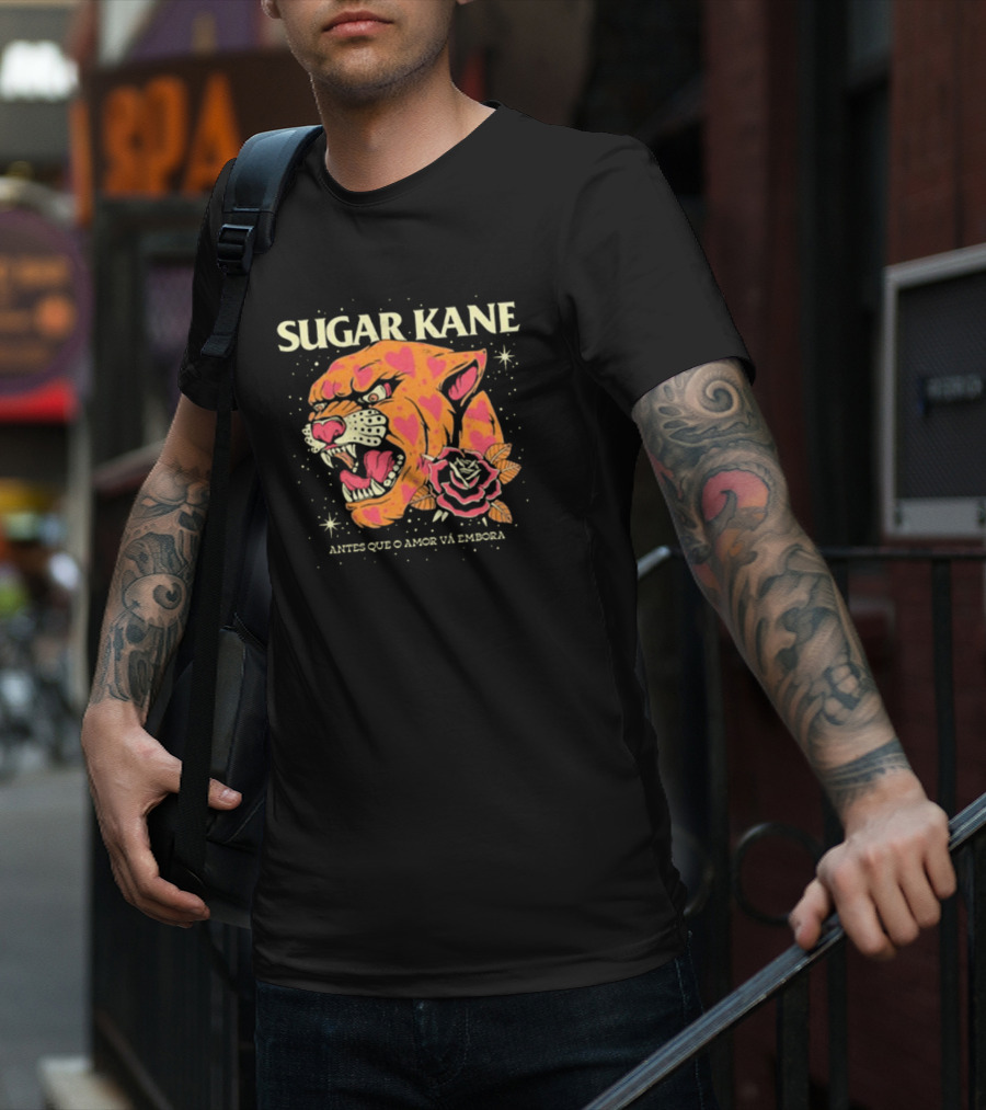 Sugar Kane Antes Que O Amor Vá Embora New Panther Rose T-Shirt