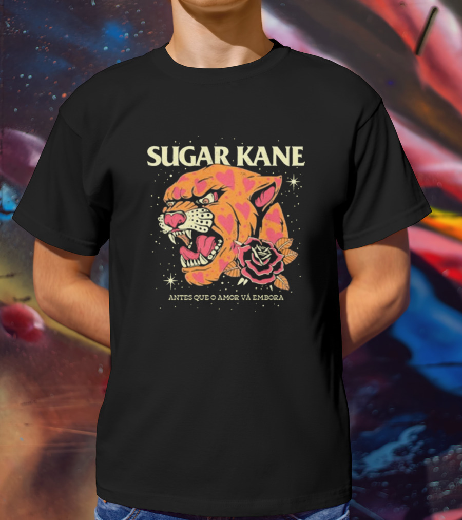 Sugar Kane Antes Que O Amor Vá Embora New Panther Rose T-Shirt