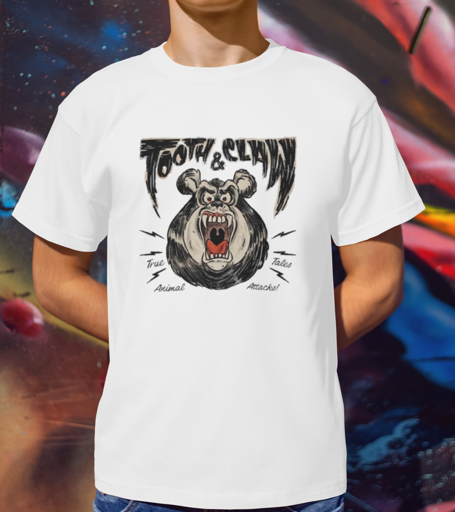 Tooth And Claw True Animal Tales Attacks Fierce Bear T-Shirt