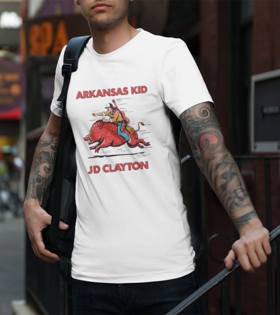 JD Clayton Arkansas Kid Riding Wild Hog Tour T-Shirt